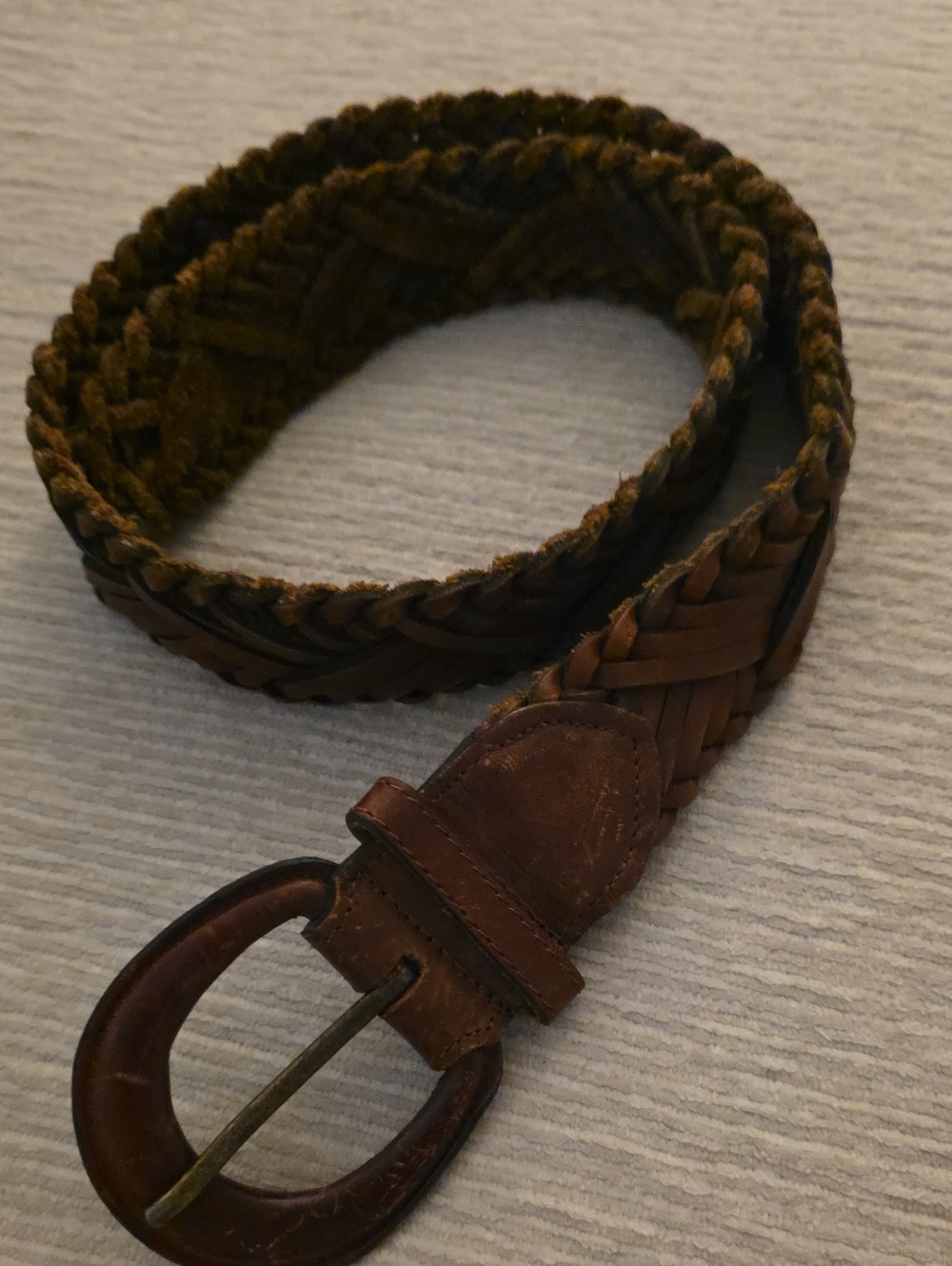 Braided Leather 32 In Long Belt - Brown